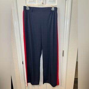 Navy Blue Trousers with Red Side Stripes